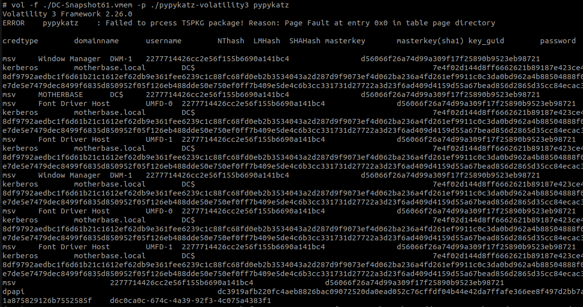 pypykatz parsing